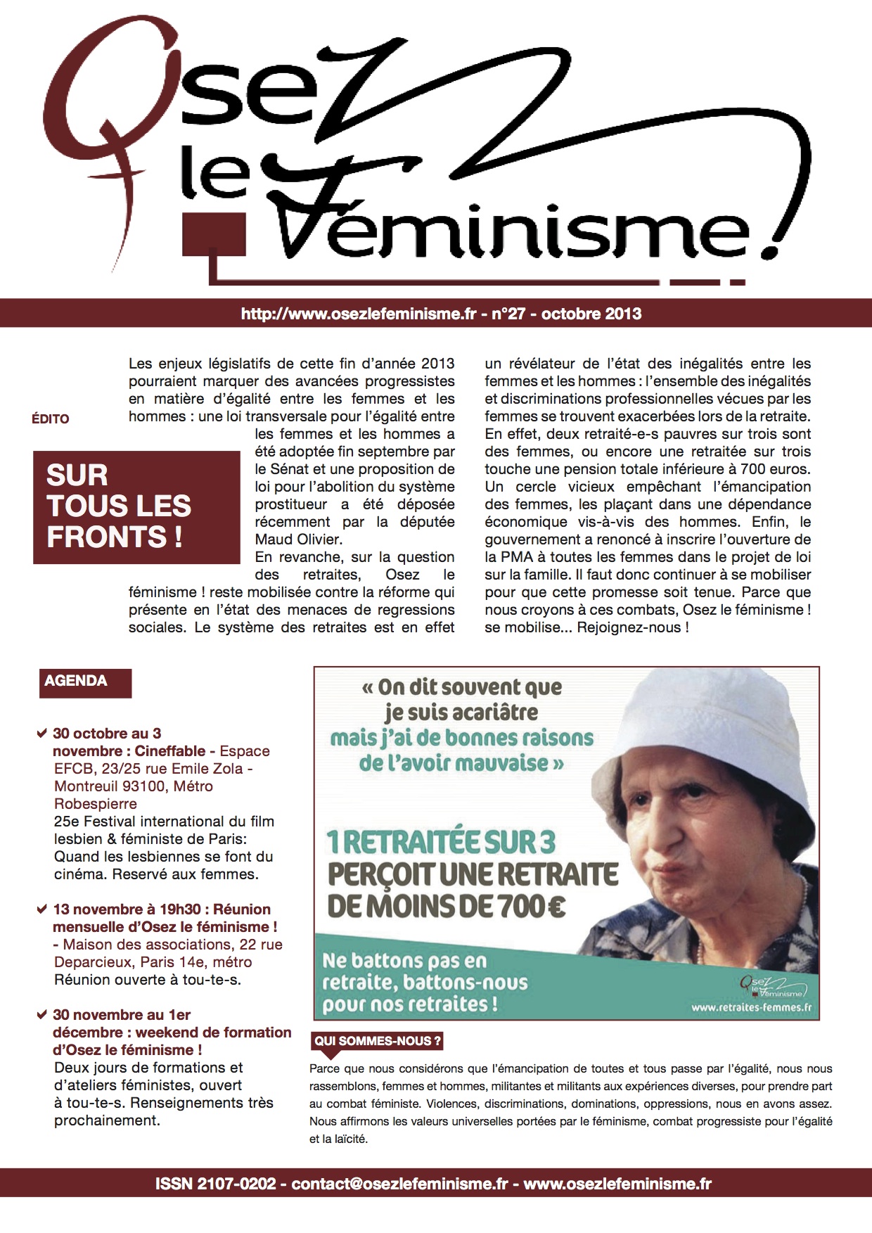 Journal 27 d'Osez le féminisme ! 21 Octobre 2013