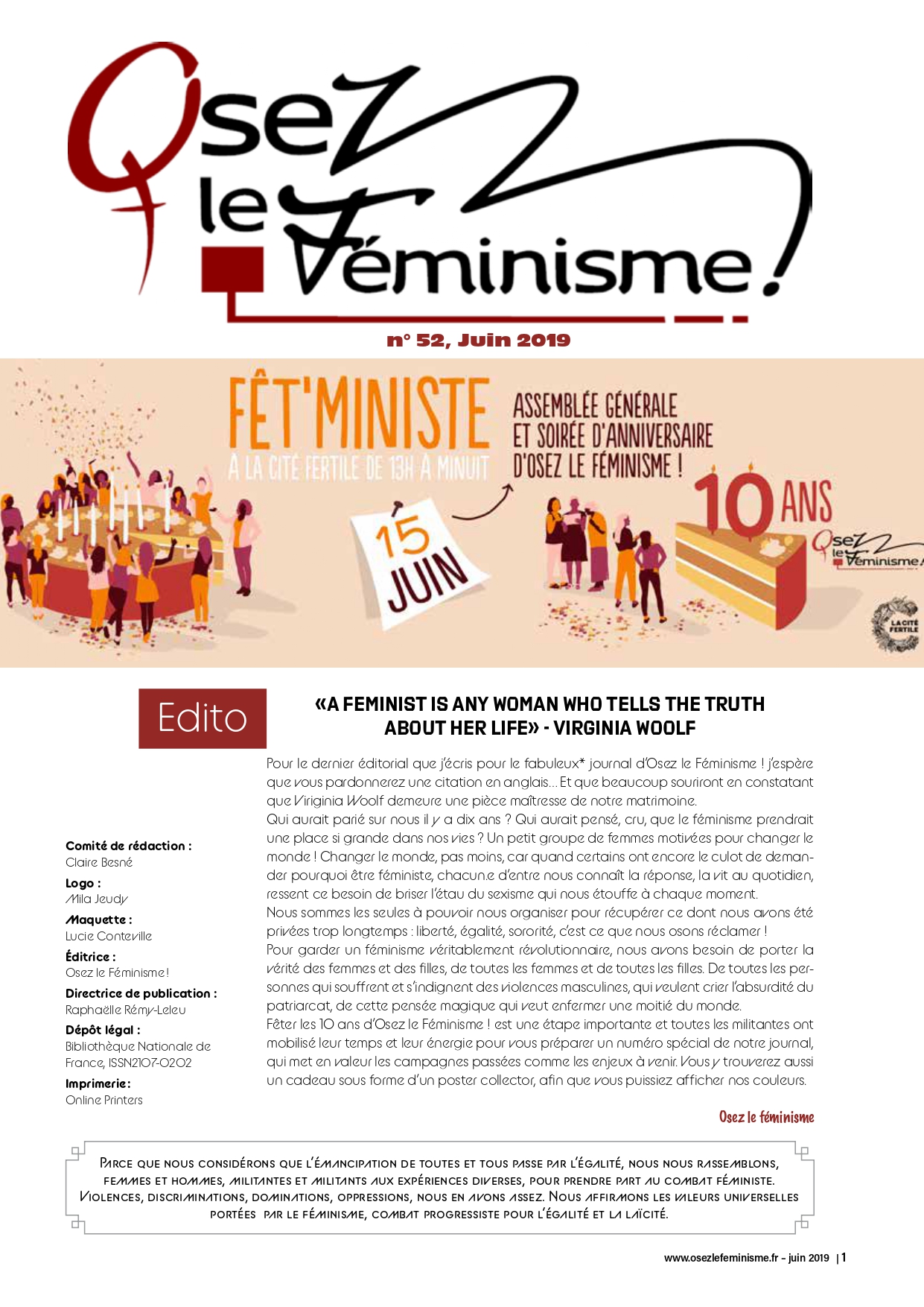 Journal 52 d'Osez le Féminisme !